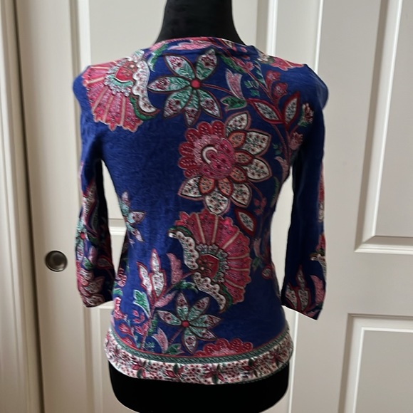 Talbots Pure Merino Floral Design Sweater Size S - Picture 2 of 4